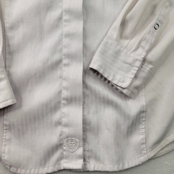Ariat Pro Series Big Kids White Long-Sleeve Show Shirt Snap Medium (callout) - Picture 4 of 12